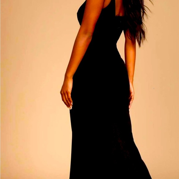 Long mermaid scrappy dress, Black, sz S. Worn just once for a wedding. - Picture 2 of 2